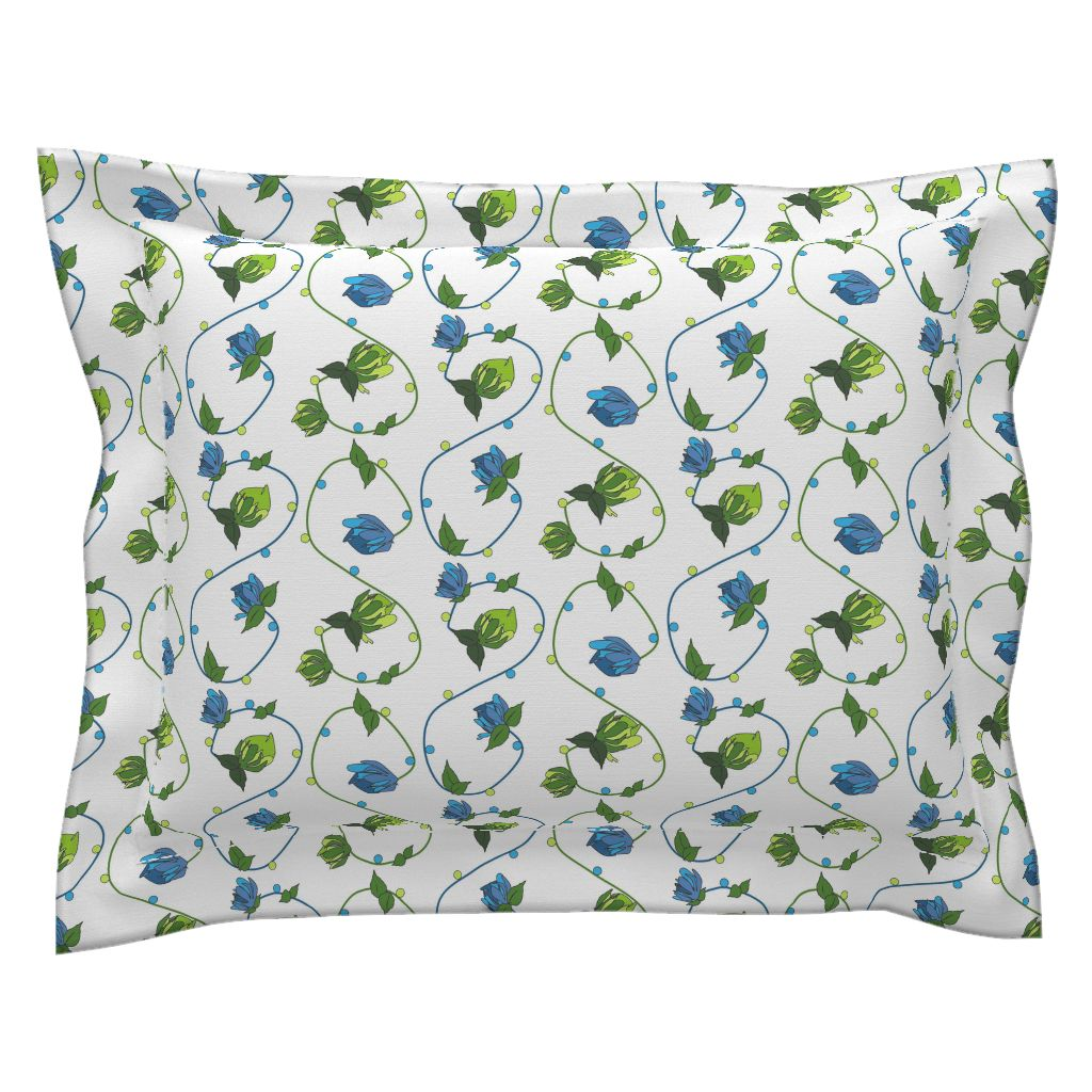 DBRDesigns Linear Floral Collection - Flanged Sham