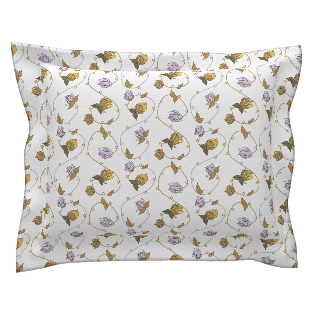 DBRDesigns Linear Floral Collection - Flanged Sham