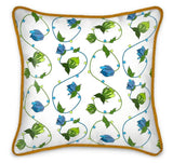 Linear Floral Collection | Silk Throw Pillow 16"x16"