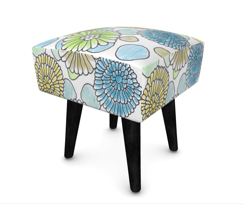 Meadow | Printed and Padded Footstool